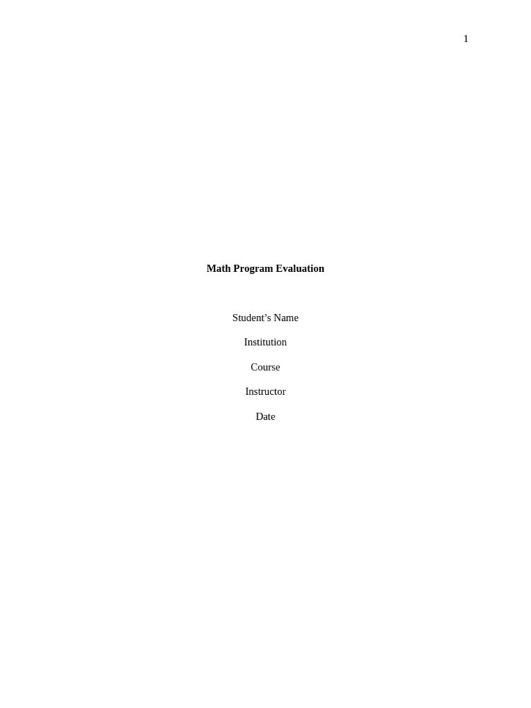 Math Program Evaluation Insights | PDF | Mathematics | Algebra