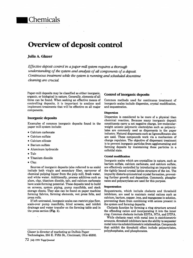 Overview of Deposit Control | PDF | Calcium | Ion