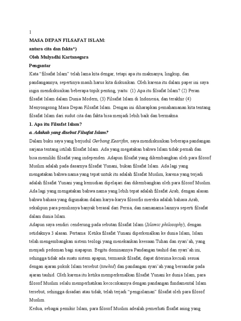 Bahan Makalah Filsafat Islam