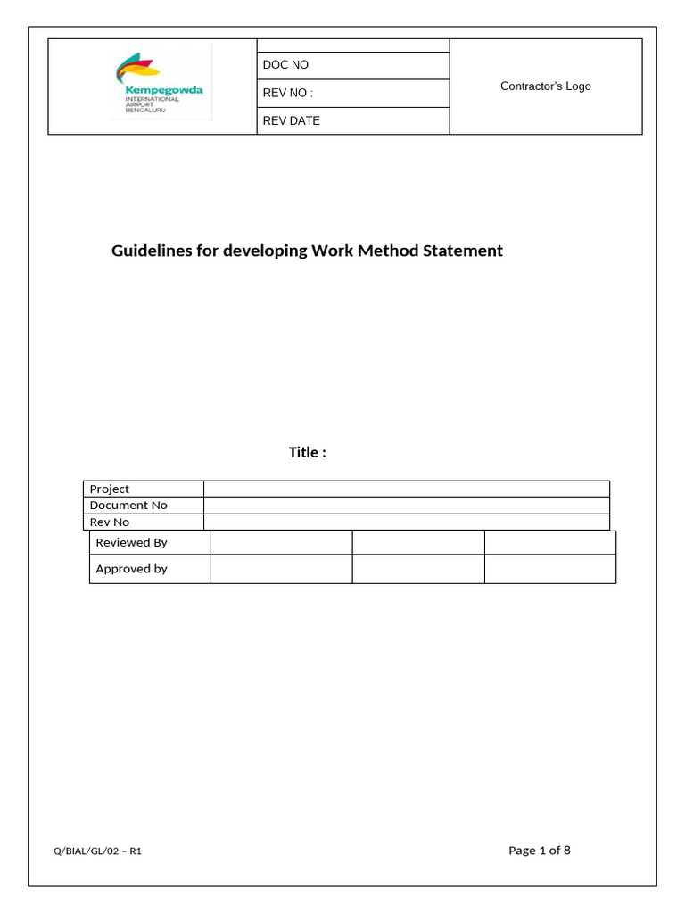 GL-02 Work Method Statement | PDF