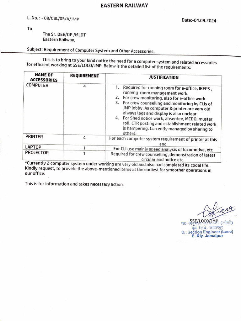 Computer System Request for SSE/LOCO/JMP | PDF | Office Equipment ...