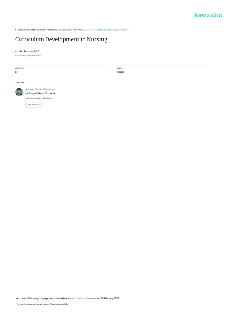 Nursing Curriculum Development Guide | PDF | Curriculum | Nursing