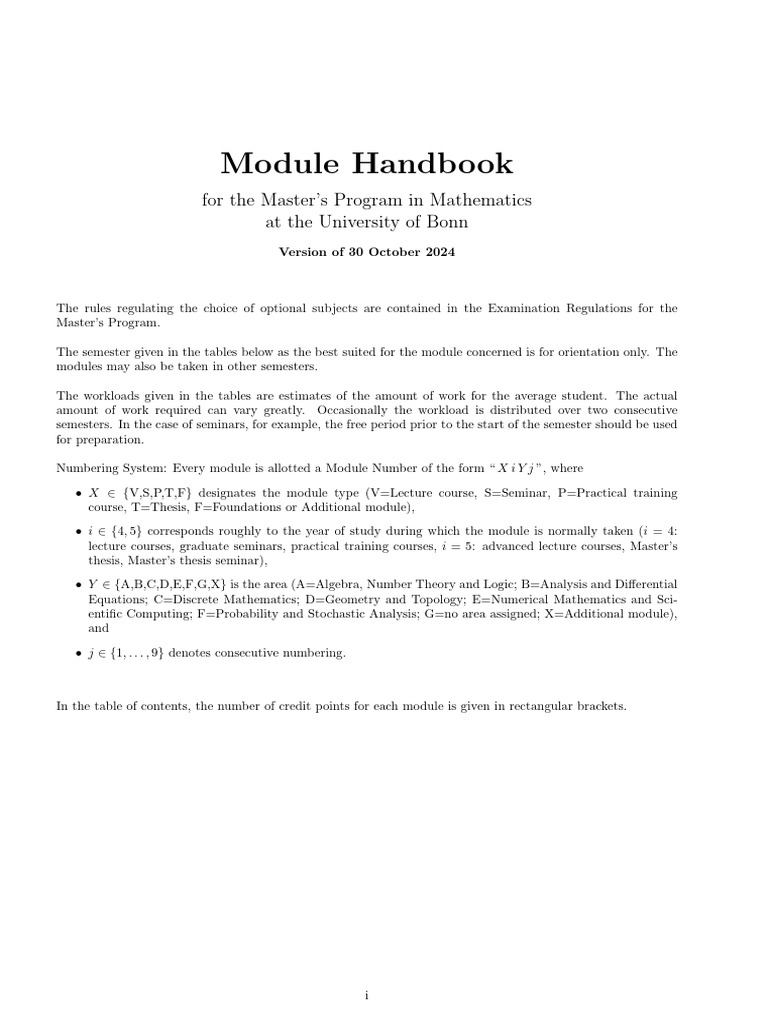 Master's Mathematics Handbook Bonn | PDF | Partial Differential ...