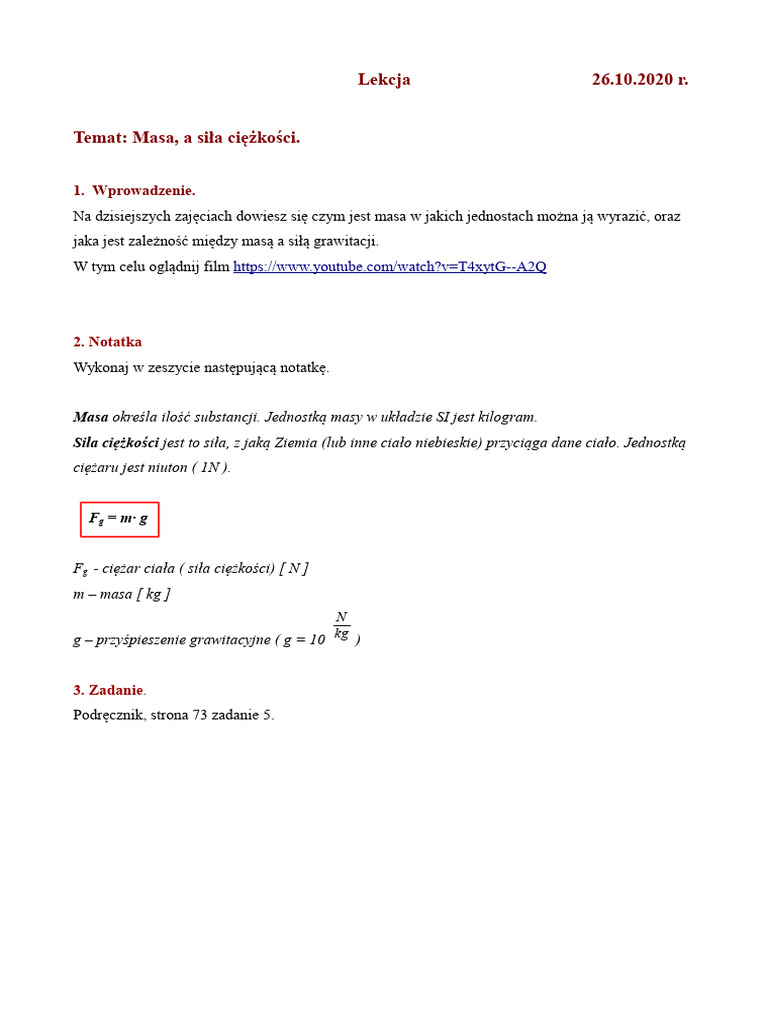 Fizyka 7c - 26.10.2020 R | PDF
