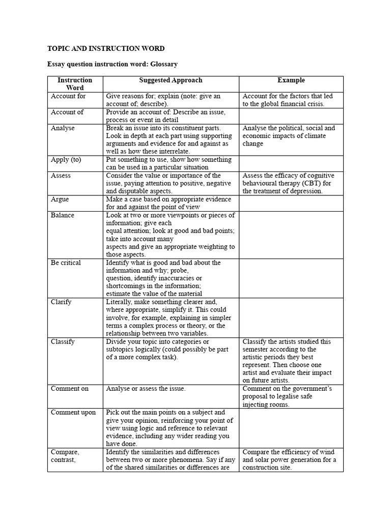 Essay Guidance | PDF | Argument | Noun
