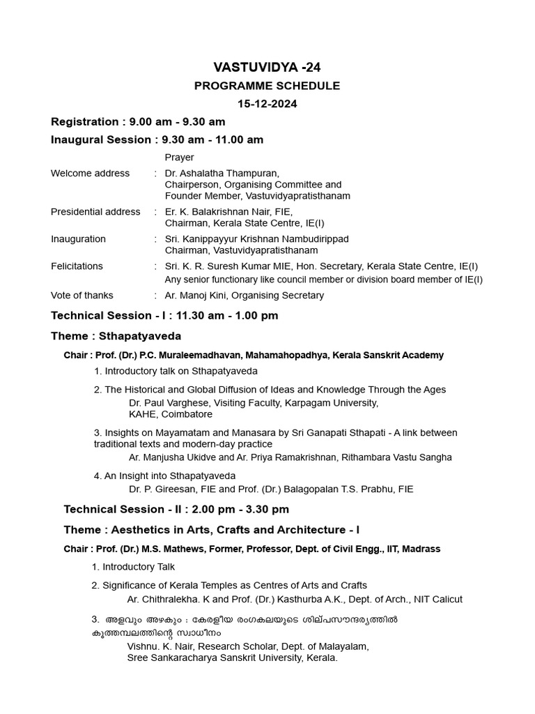Programe Schedule | PDF