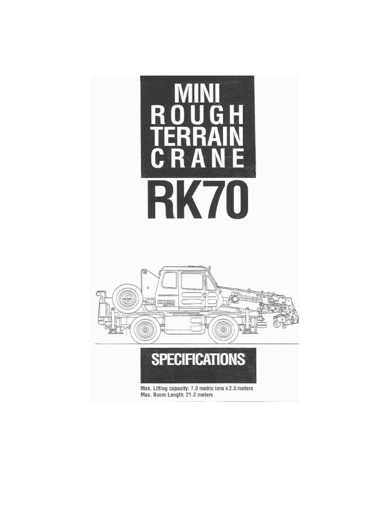 Kobelco rk70 Specs1 | PDF