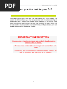 Edutest Practice Test for Year 8-2 Alicia