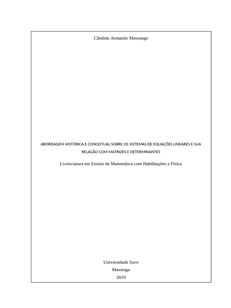 Monografia _Cândida_Massango_1ª_edição | PDF | Aprendizado | Matemática