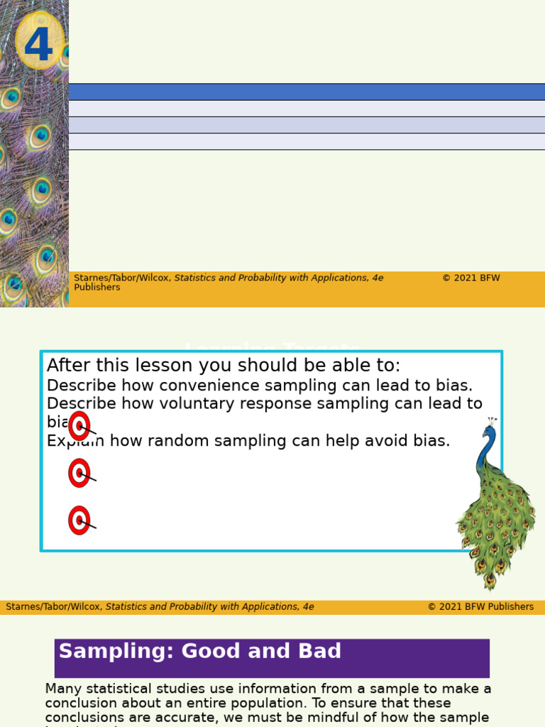 4.2 Lesson Slides | PDF | Sampling (Statistics) | Statistics