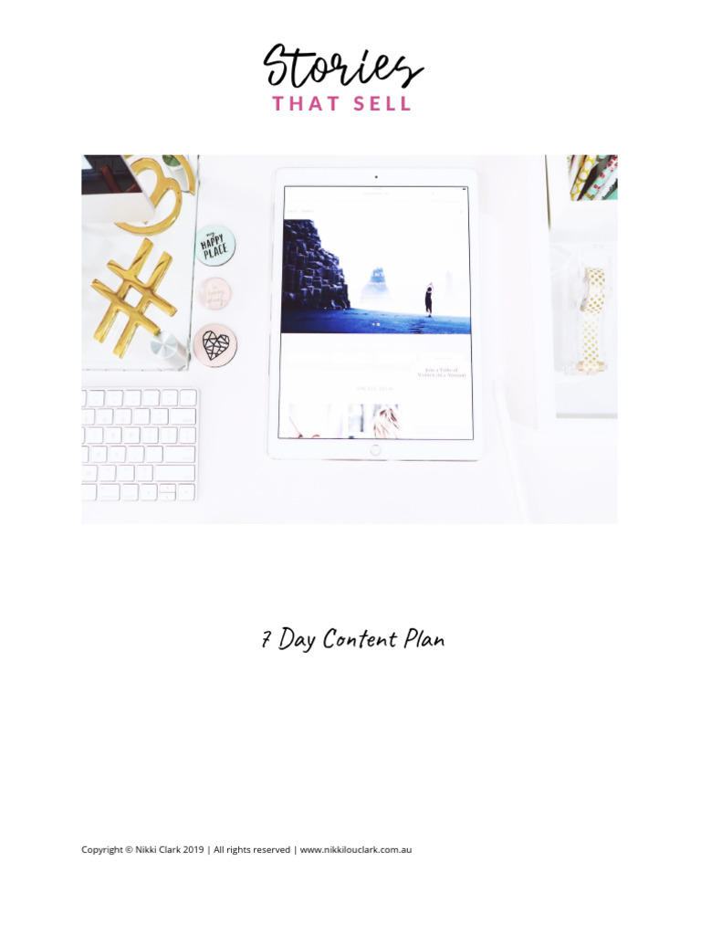 7 Day Content Plan Pdf Facebook Cyberspace