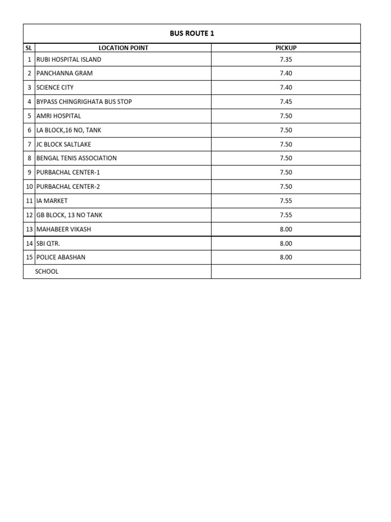 Bus-Route Timing 02.09.23 | PDF