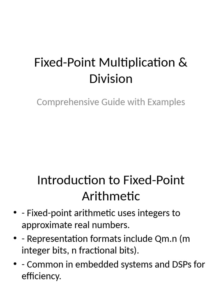 Fixed Point Arithmetic Presentation | PDF