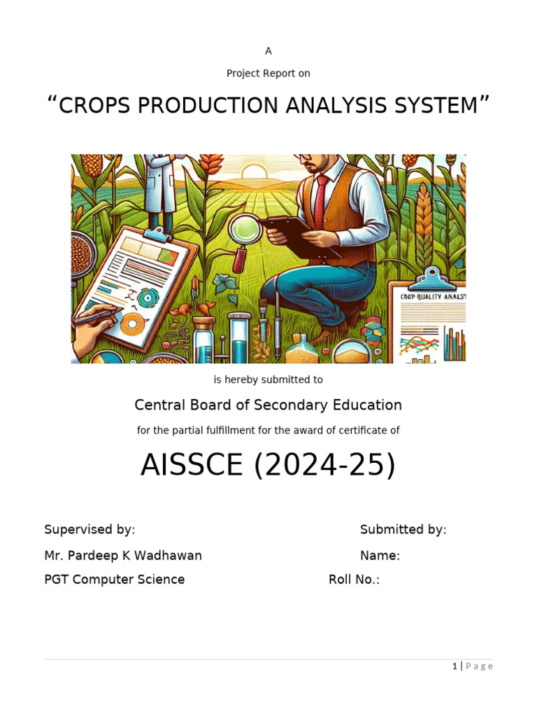 Crops Production Analysis System Report | PDF | Chart | Computer Science