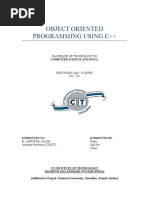 Object Oriented Programming Using C++: Bachelor of Technology in