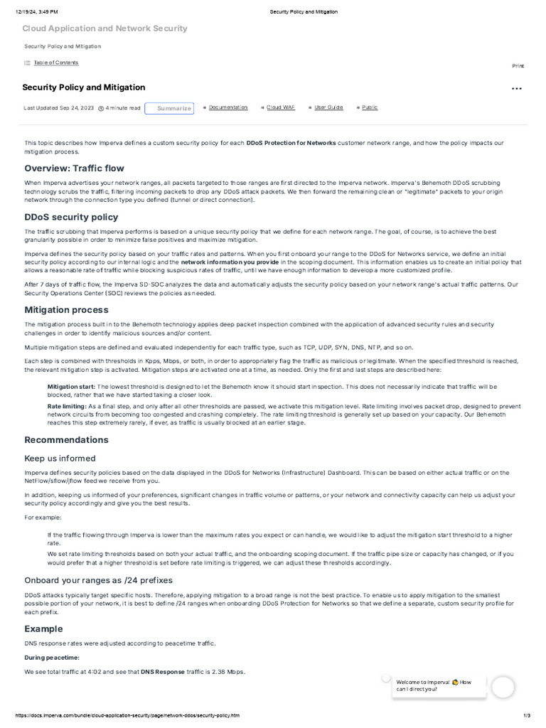 DDoS Security Policy Overview | PDF | Denial Of Service Attack ...