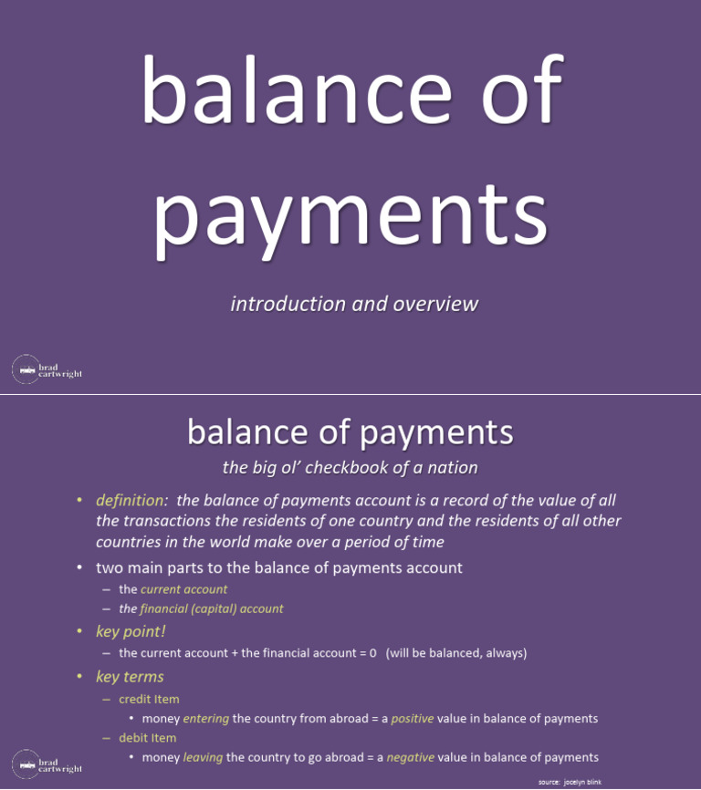 Balance of Payments: Introduction and Overview | PDF