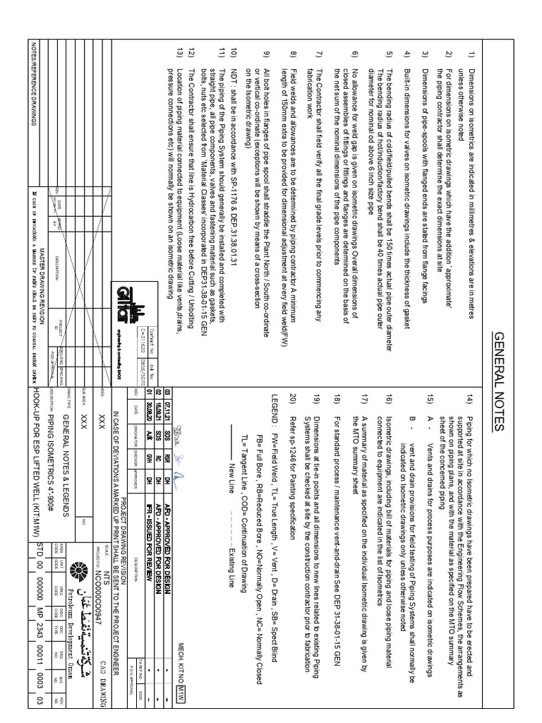Piping Isometric General Notes & Legends | PDF | Pipe (Fluid Conveyance ...