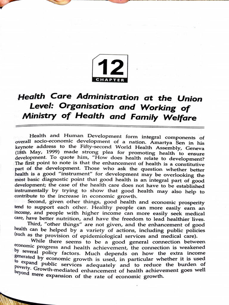 Health Care Administration in India | PDF | Welfare | Public Health
