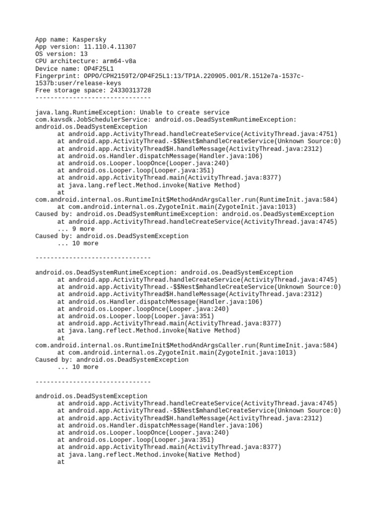 Stack Trace 2024.02.24 14-09-36.187 | PDF | Android (Operating System ...