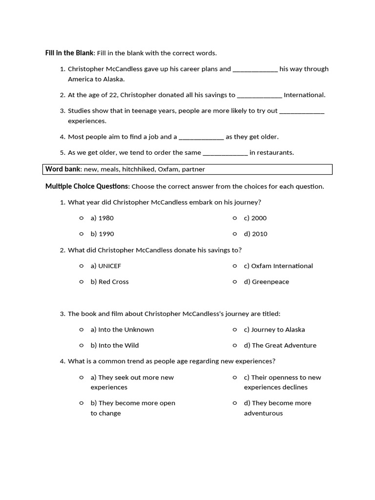 Making A Change Worksheet | PDF