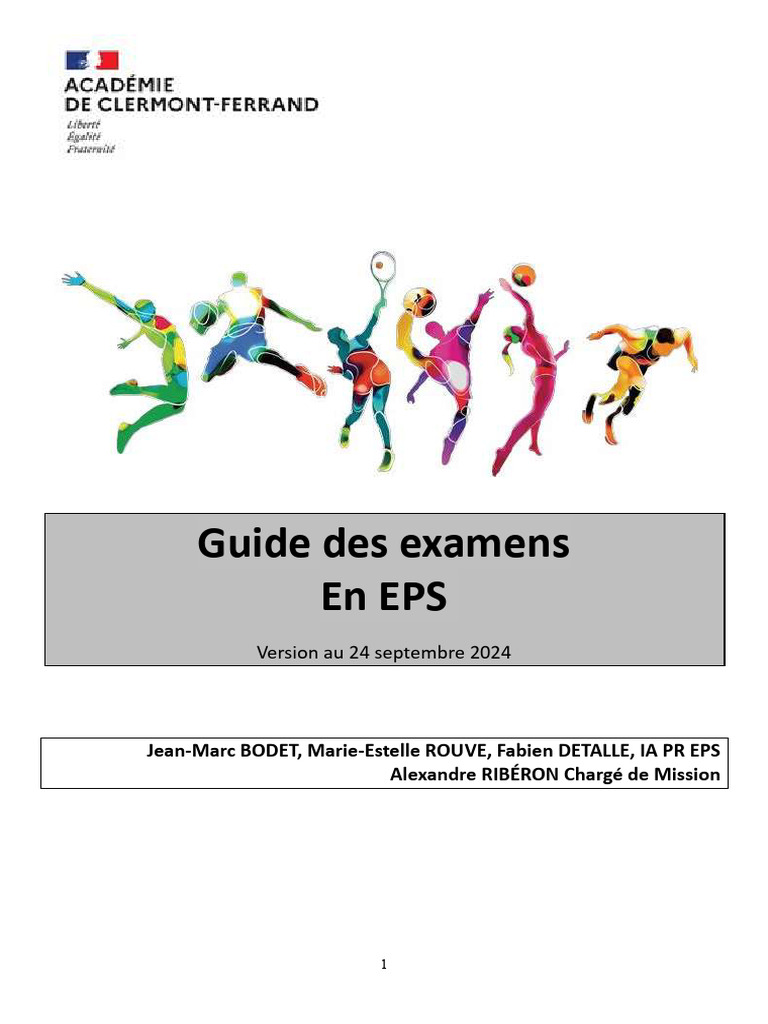 Guide de Mise en Oeuvre Des Examens en EPS Session 2024 2025 | PDF ...