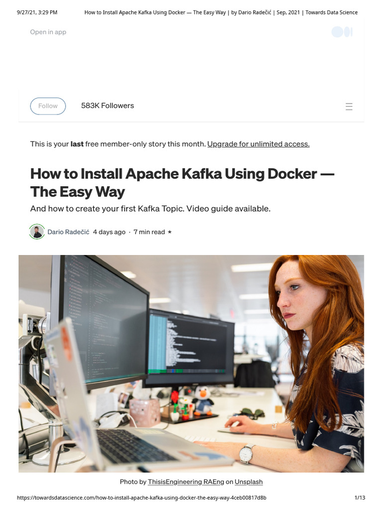 Install Apache Kafka with Docker Guide | PDF | Computing | Software
