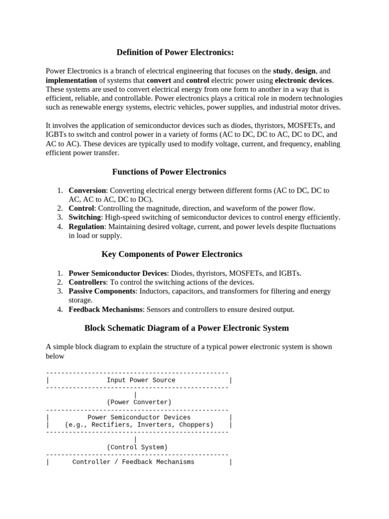 Power Electronics: Definition & Functions | PDF | Power Inverter ...