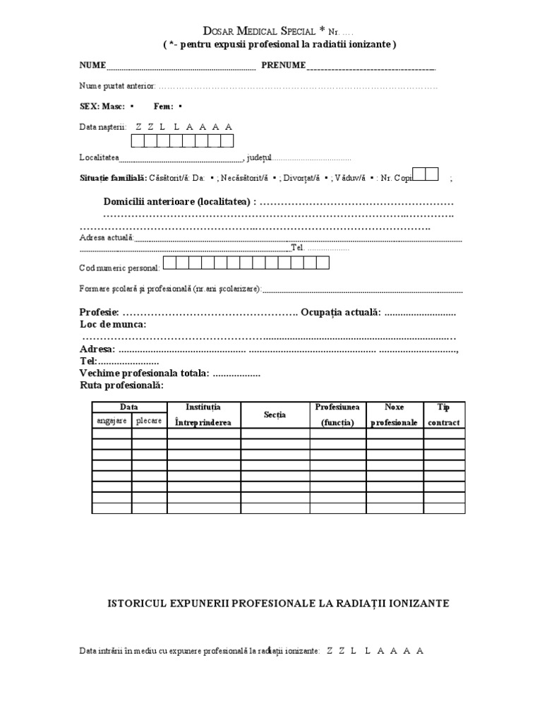 Dosar Medical Special | PDF