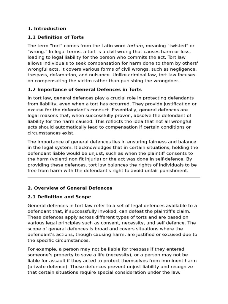 Law of Torts Project | PDF | Tort | Legal Liability