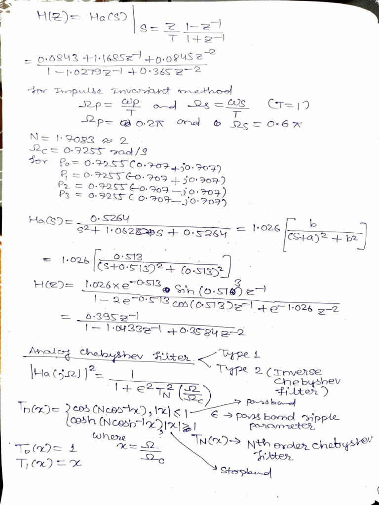 Dsp Mod3 Chebyshev Filter Pdf