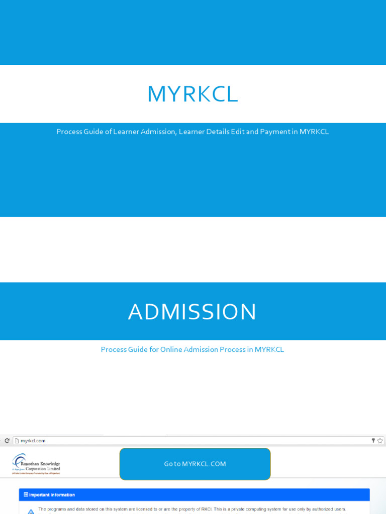 MYRKCL Online Admission Process Guide | PDF