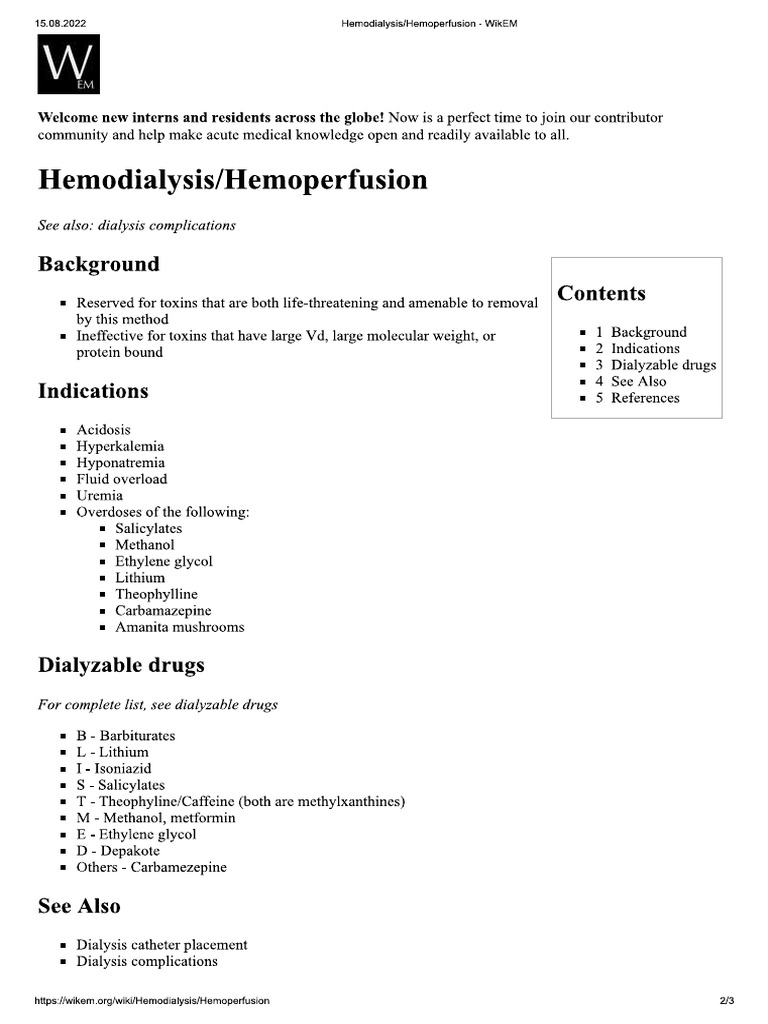 Dialyzable Drugs | PDF