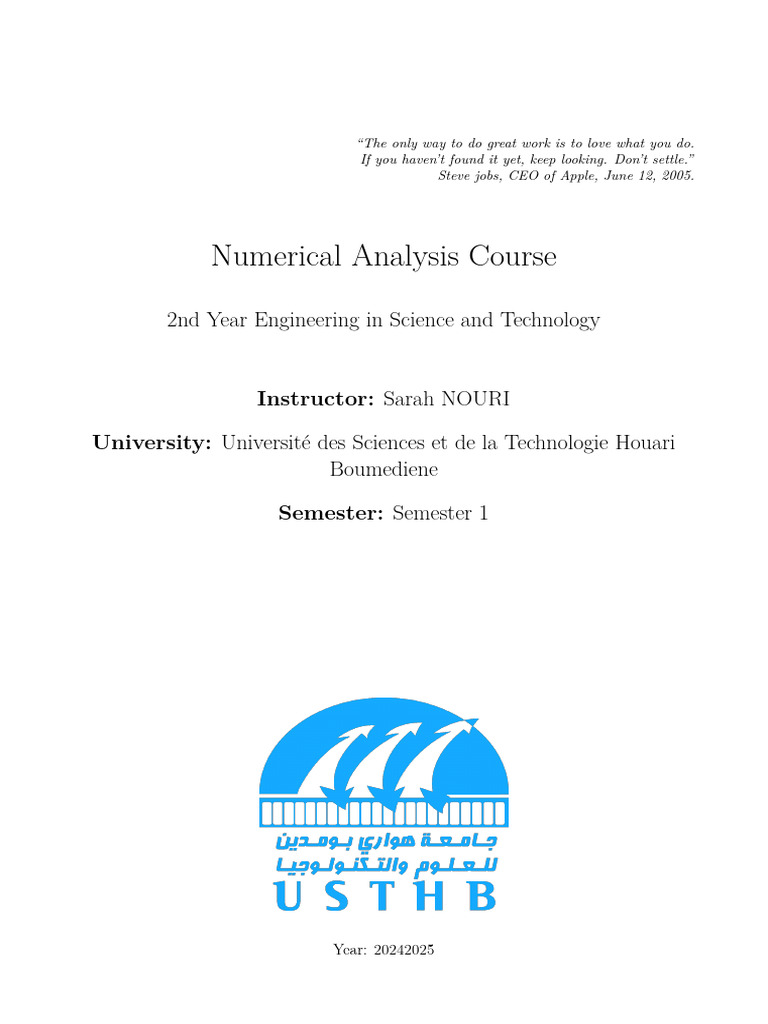 Numerical Analysis and Error Analysis Guide | PDF | Matrix (Mathematics ...