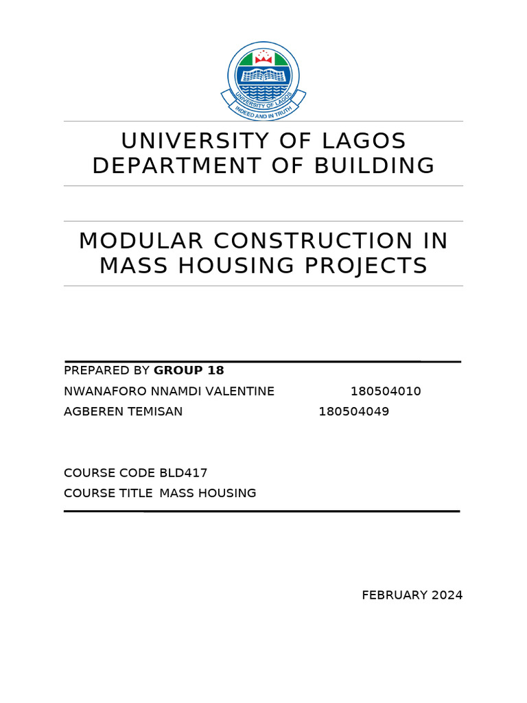 Modular Construction in Mass Housing | PDF | Lumber | Building ...