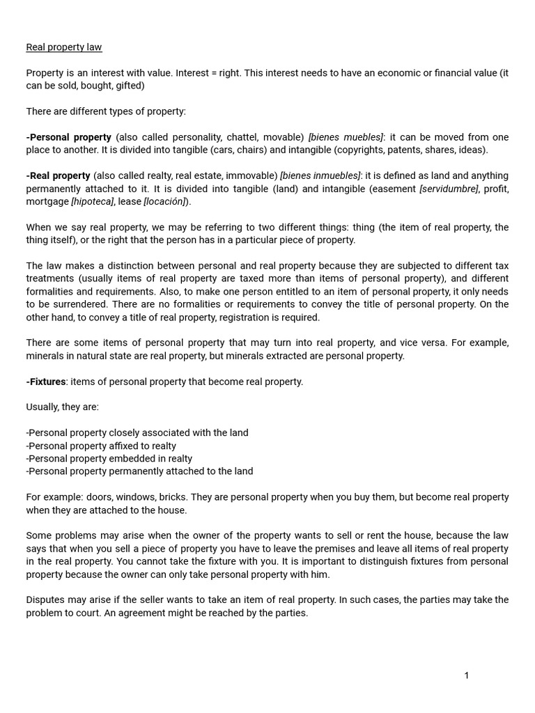 Understanding Real Property Law Basics | PDF | Concurrent Estate ...