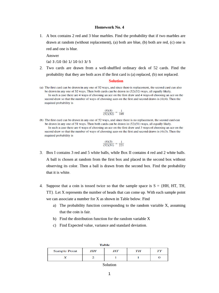Homework No 4 | PDF | Variance | Standard Deviation