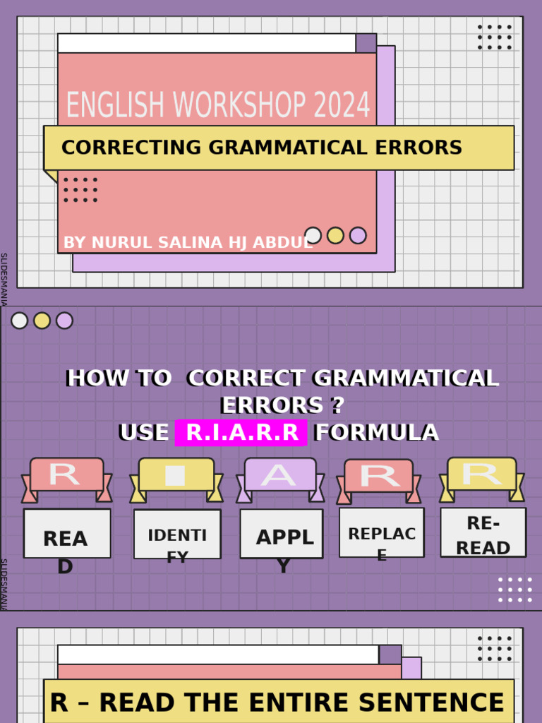 Correcting Grammatical Errors with R.I.A.R.R. | PDF | Verb | Plural
