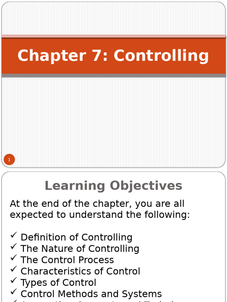Chapter 7controlling | PDF | Business | Economies