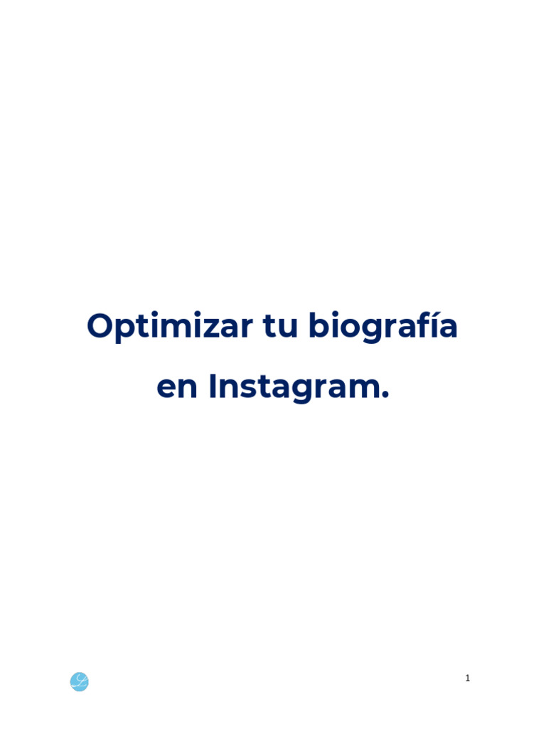 Optimiza tu biografía de Instagram | PDF | Red mundial | Internet y web