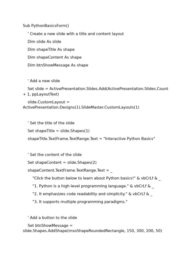Interactive Python Basics Slide | PDF