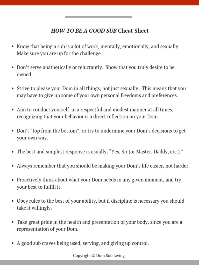How to Be a Good Submissive | PDF