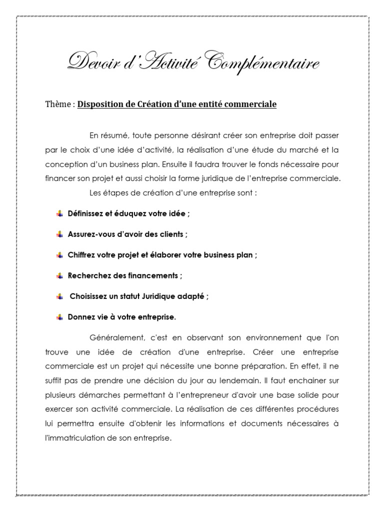 Étapes pour Créer une Entreprise | PDF | Business | Plan d'affaires