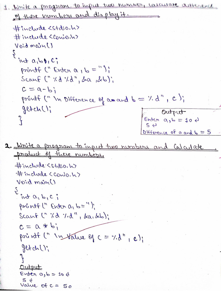 Programs in C programming language | PDF