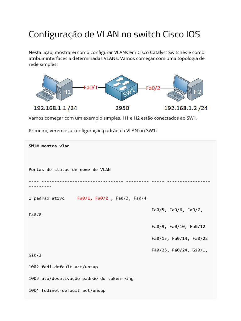 Como Configurar VLAN no Switch Cisco | PDF | Comutador de rede ...
