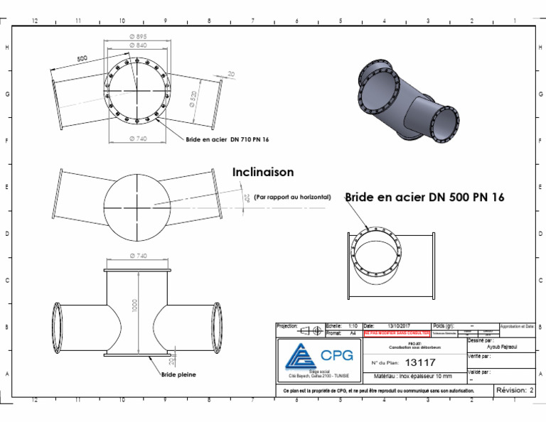 Bride en acier DN 500 et DN 710 PN 16 | PDF