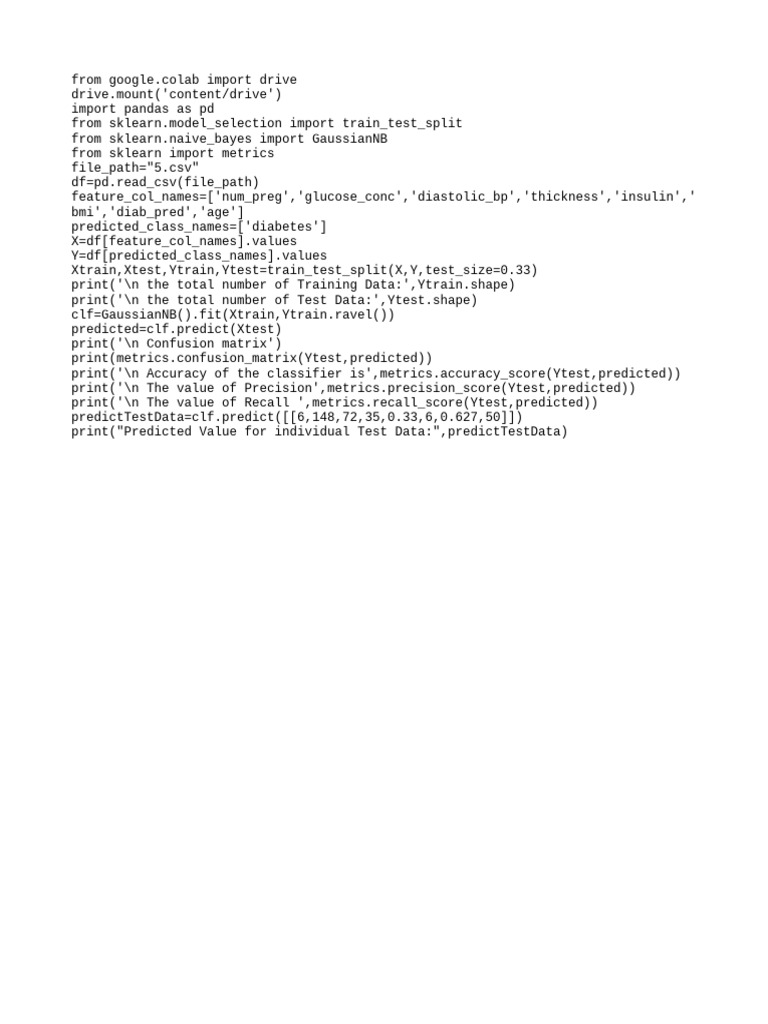 Naive Bayes Program Machine Learning | PDF