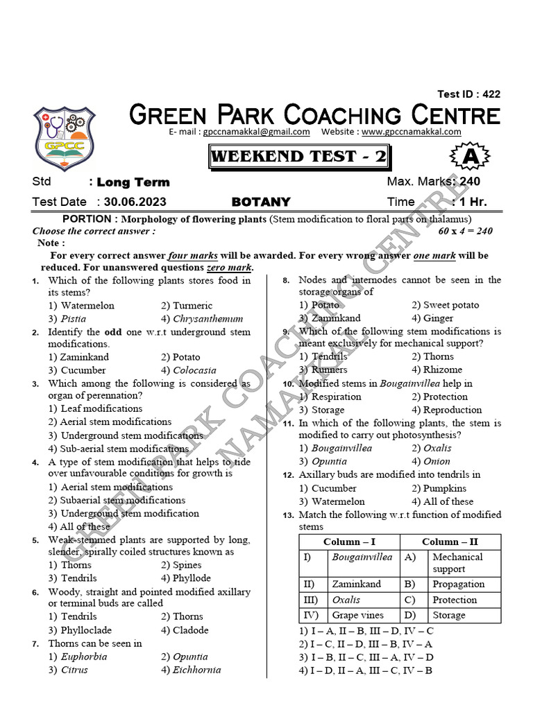 LT24_WEEK_BOT2561_QP | PDF | Leaf | Flowers