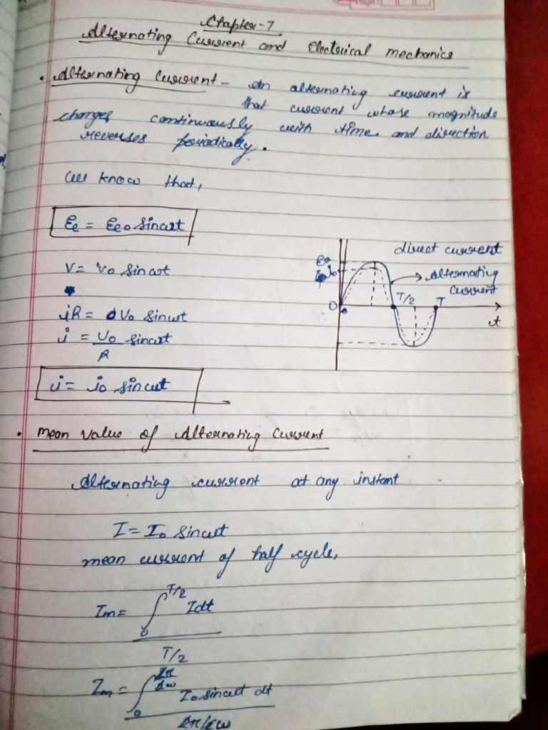 CH - 7 (Alternating Current and Electrical Mechanics) | PDF