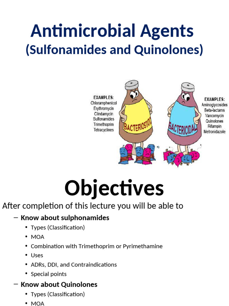 Antimicrobial Agents: Sulfonamides & Quinolones | PDF | Diseases And ...
